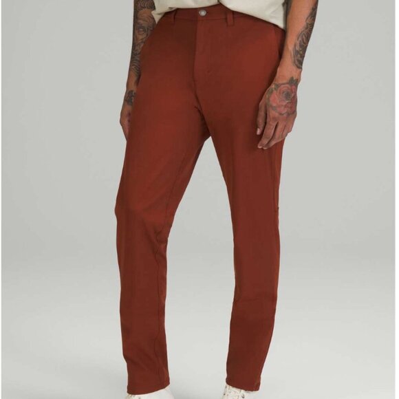 Lululemon Commission Pant Slim Fit Chino Date Brown Red Rust Size 32 - Picture 1 of 9